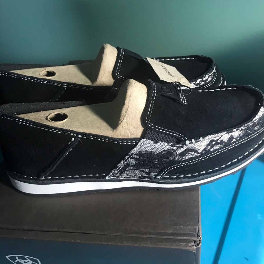 Ariat Cruiser shoes - Black Suede/Lace - New - 9.5